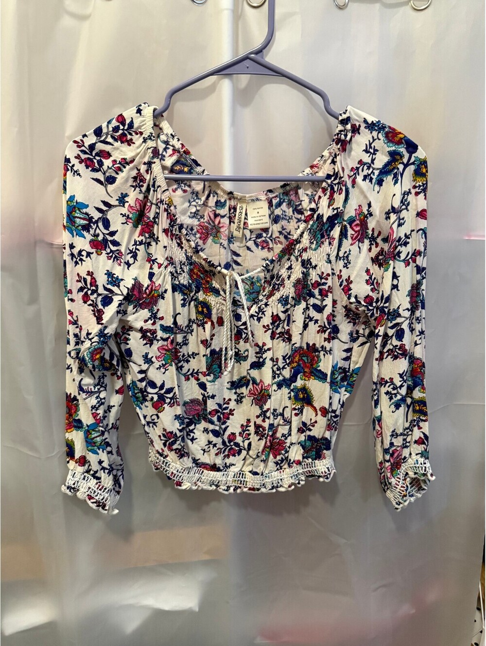 Express Floral Print Rayon Blouse Size Small